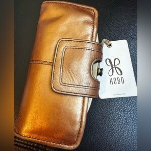 HOBO Nova Vintage Copper Leather Wallet Wristlet Clutch